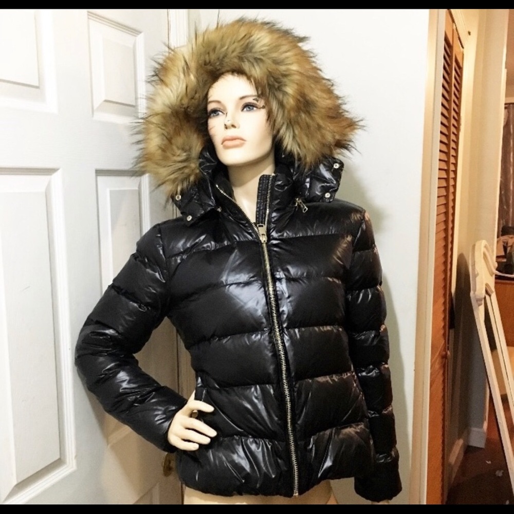 Zara shiny down puffer jacket